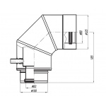 Adapter De Dietrich - Kolano 90° - 60/100 - 80/125 redukcyjny z odskraplaczem