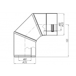 Adapter Junkers Kolano dwuścienne 90° 80/125
