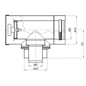 Adapter Saunier Duval trójnik 60/100-80/125 z redukcją