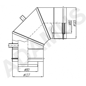 Adapter ACV Prestige 80/125 kolankowy 90°