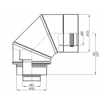 Adapter Ariston 60/100 - 80/125 kolankowy 90° z redukcją