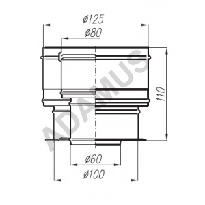 Adapter Immergas 60/100 - 80/125 z redukcją bez odskraplacza