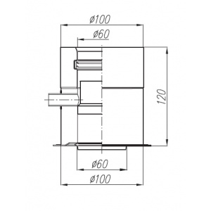 Adapter Immergas prosty 60/100 z odskraplaczem