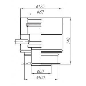 Adapter Immergas 60/100 - 80/125 z redukcją i odskraplaczem
