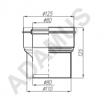 Adapter Junkers TURBO 80/110 - 80/125