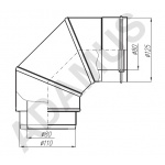 Adapter Junkers TURBO 80/110 - 80/125 kolankowy 90°