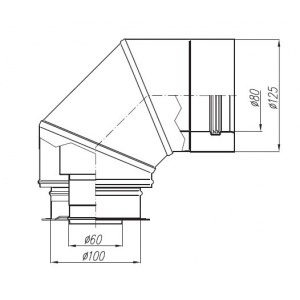Adapter Immergas 60/100 - 80/125 kolankowy 90° z redukcją bez odskraplacza