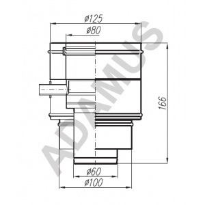 Adapter Vaillant 60/100 - 80/125 Turbo z redukcją i odskraplaczem