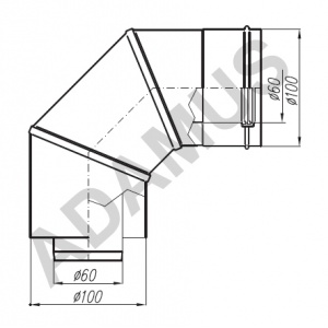 Adapter Vaillant 60/100 kolankowy 90°