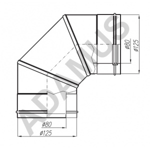 Adapter Vaillant 80/125 kolanko 90°