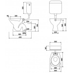 Miska stojąca Koło IDOL odpływ pionowy M13001000