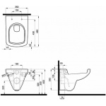 Miska wisząca Koło NOVA PRO prostokątna krótka