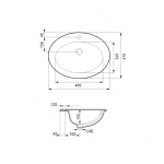 Umywalka blatowa GAMMA z przelewem