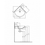 Umywalka narożna NOVA PRO z przelewem