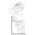 Umywalka narożna STYLE 50 cm z przelewem