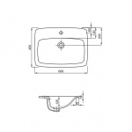 Umywalka blatowa NOVA PRO z przelewem