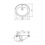 Umywalka blatowa NOVA z przelewem