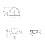 Umywalka PRESIDENT 45 cm z przelewem