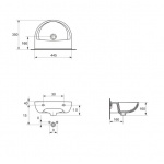 Umywalka PRESIDENT 45 cm z przelewem