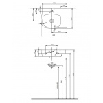 Umywalka asymetryczna STYLE 45 cm z przelewem
