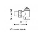 Zawór termostatyczny typu V2020EVS15 kątowy