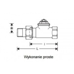 Zawór termostatyczny typu V2020DVS15 prosty