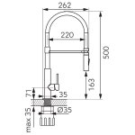 Bateria FERRO Libretto zlewozmywakowa stojąca z wyciąganą elastyczną wylewką