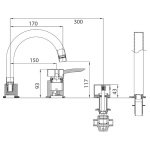 Bateria Ferro Modena wannowa 4 otworowa