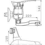 Bateria Ferro Padwa zlewozmywakowa ścienna