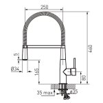 Bateria FERRO Sonata zlewozmywakowa z wyciąganym natryskiem