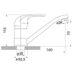 Bateria FERRO Vasto umywalkowa stojąca z obrotową wylewką
