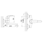 Bateria FERRO umywalkowa ścienna Vasto