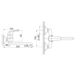 Bateria FERRO zlewozmywakowa ścianna Vasto