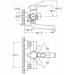 Bateria łazienkowa wannowa ścienna Zegor PUD3-A045