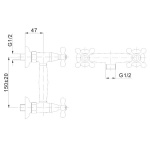 Bateria natryskowa kompletna z natryskiem punktowym Retro