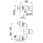 Bateria natryskowa ścienna German 4516-010-00