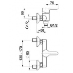 Bateria natryskowa ścienna Granat 5526-010-00
