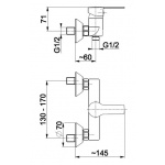 Bateria natryskowa ścienna Mohit 5916-010-00