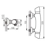 Bateria termostatyczna natryskowa Metalia 57