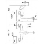 Bateria umywalkowa ścienna Jaspis 540-810-00