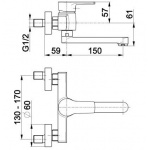 Bateria umywalkowa ścienna Selen 4410-810-00
