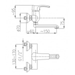 Bateria umywalkowa ścienna Kwarc 4200-810-00