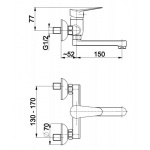 Bateria umywalkowa ścienna Leonit 5310-810-00