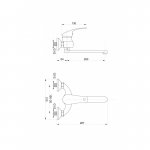 Bateria umywalkowa ścienna VENA
