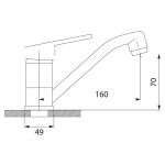 Bateria umywalkowa stojąca z obrotową wylewką Smile