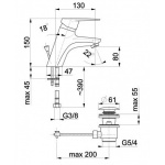 Bateria umywalkowa stojąca Topaz 1012-815-00