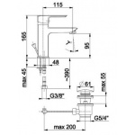 Bateria umywalkowa stojąca Aquamaryn 4612-815-00