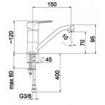 Bateria umywalkowa stojąca German z ruchomą wylewką 4512-915-00