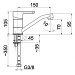 Bateria umywalkowa stojąca Granat z ruchomą wylewką 5522-915-00