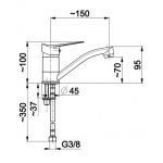 Bateria umywalkowa stojąca Leonit z ruchomą wylewką 5312-915-00